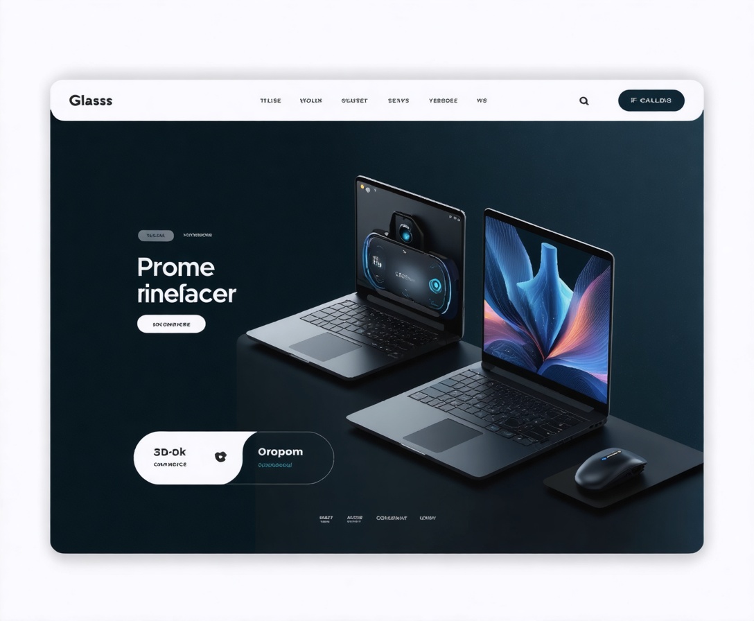 Futuristic e-commerce website with 3D products